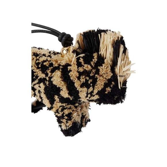 Loewe - Paula’s Ibiza Zebra Leather-Trimmed Raffia Charm - Picture 3 of 3